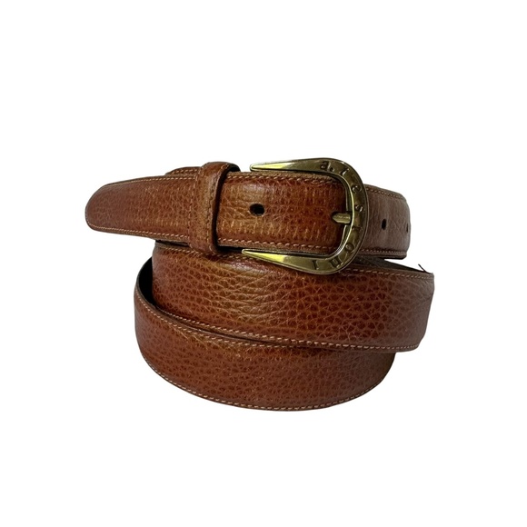 Vintage a testoni Brown Genuine Pebbled Leather Men Belt Size 42 - Picture 1 of 9